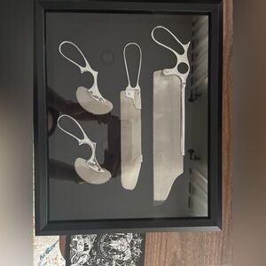 “Autopsy Art” Authentic Framed Surgical Bone Saw Set in Black Frame